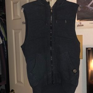 Ralph Lauren navy sleeveless fleece hoodie